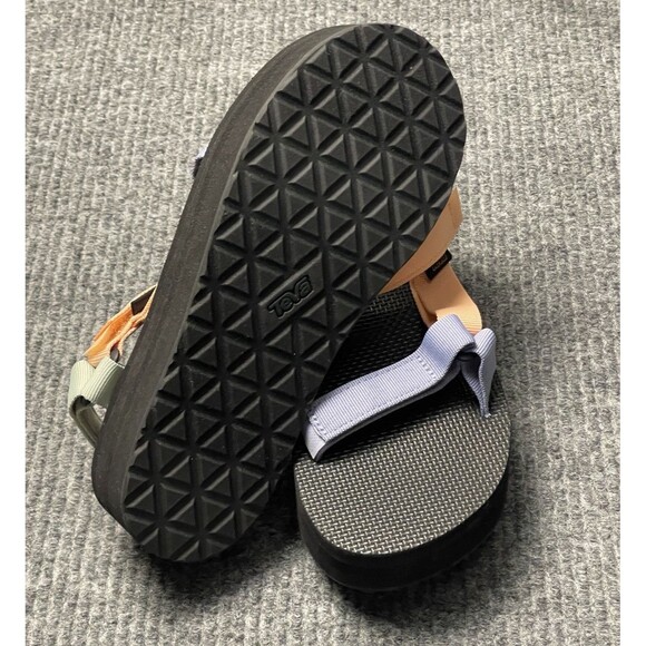 Teva Women Size 10 Flatform Universal Sandals Black Multi Pastel Color Block NEW - Picture 12 of 12
